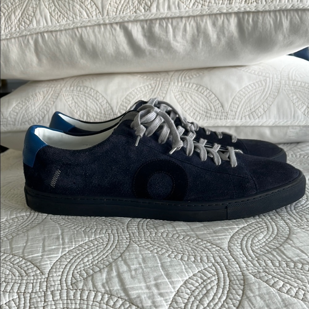 Oliver Cabell Low 1 Blue Suede Sneakers, size 12 mens